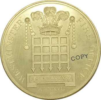 Marea Britanie Westminster Foc Birou Henry Robins Esp Medalie de Director 1816 / 1817 de Aur de la Londra, George III Alamă Copia Monede