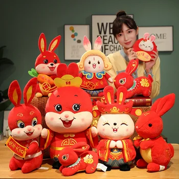 2023 7 Stiluri Chinese Zodiac Avere Iepure Mascota Iepuras Kawaii Decor Acasă Jucărie Umplute Creative De Crăciun Cadou De Anul Nou Pentru Copii