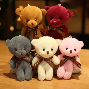 12cm Kawaii DRAGOSTE Ursuleț de Pluș Jucării Minunat Mini Cravata Urs Păpuși Sac Breloc cu Pandantiv Păpuși Cadou Frumos pentru Fete