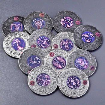 12 Constelații Monede Comemorative Creatoare De Moda De Colectare Monede De Mobilier Ornamente Decor, Artizanat, Cadouri Cool