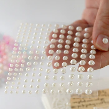 Plastic Semi-circular Perla Autocolante Decorare DIY Meserii Scrapbooking Fata de Frumusete Machiaj Nail Art pentru Telefonul Mobil Artă