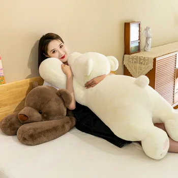 60-120cm Drăguț de Pluș Minte Urs de Dormit Perna Kawaii Brațul Lung Urs Polar Păpuși Pat Perna de Pluș Moale pentru Copii Cadouri pentru Copii