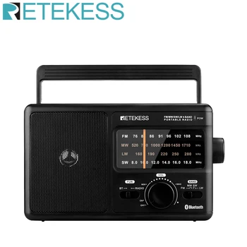 Retekess TR626 AM FM LW SW Radio Portabil Bluetooth DSP Plug-in de Radio Alimentat De la AC sau 4xD Baterie Buton Mare pentru Vârstnicul și Acasă