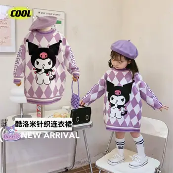 Sanrioed De Pluș Anime Kuromi Melody Fete Maneci Lungi, Tricotat Rochii Kawaii Copii Printesa Rochie De Petrecere Costum Cadou