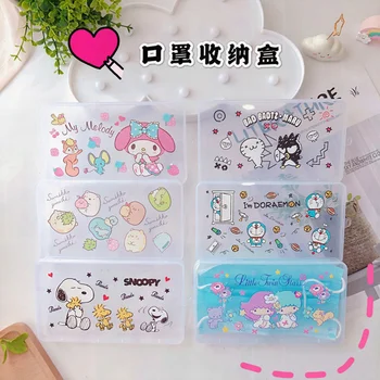 Kawaii Japoneză Sanrio Masca Cutie HelloKitty Kuromi Portabil Convenabil Cinnamoroll Cutie De Depozitare Anime Accesorii Fete Cadou