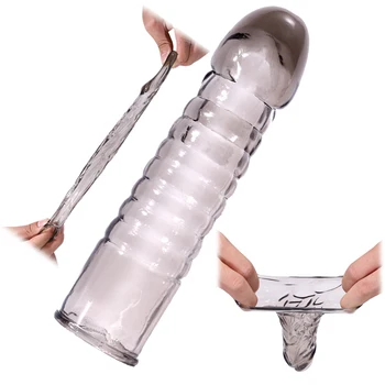Cristal Penis Sleeve Reutilizabile Prezervative pentru Bărbați cresterea penisului Penis Extender Erotic Intim Bunuri Produse pentru Adulti, Sex-Shop