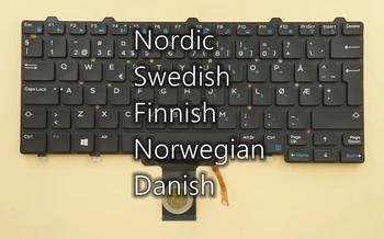 Nordic norvegiană, daneză, suedeză, finlandeză Tastatura Pentru DELL Latitude 5250 E5250 E5270 7250 E7250 0H12XY 0WVFRG cu iluminare din spate