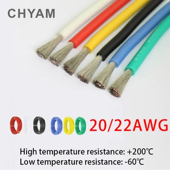 5 Metri 20AWG 22AWG rezistente la Căldură Cabluri Cablu Silicon Moale de Sârmă Conector Rezistent la Temperaturi Ridicate