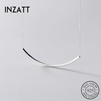 INZATT Real Argint 925 Geometrice Cot Cravată Colier Pentru Femei de Moda de Petrecere Minimalist Bijuterii Fine Punk Accesorii