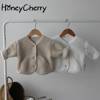 HoneyCherry Noi Gros de Iarna Haina Single-breasted Baby Cardigan Jacheta