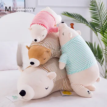 35cm Urs Polar Moale Desene animate Jucărie Moale Animale Drăguț Umplute Papusa Decor Confortabil Somn Lung Perna Fata de Copil Cadou de Crăciun