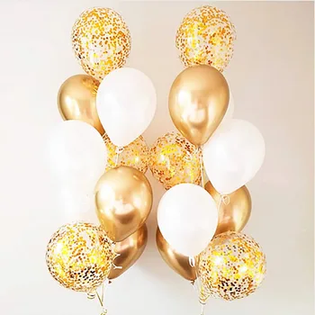 10/18pc Metal Crom Aur, Argint Baloane Latex Transparent de Aur Confetti, Baloane Nunta, Ziua de naștere a Crescut de Aur de Partid Decor Balao