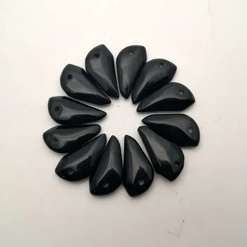 Naturale Obsidian piatra aripi de Înger colier pandantiv pentru a face bijuterii accesorii de Moda en-Gros transport gratuit 12buc
