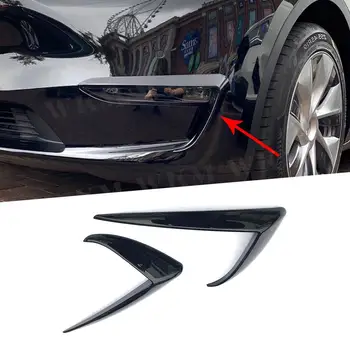 2 buc / Set Fibra de Carbon / ABS Lampă de Ceață Față Vânt Cuțit pentru Tesla Model Y Cadru Lumina Tăiați Sprancene Protecție Benzi de Acoperire