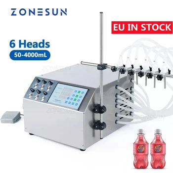 ZONESUN ZS-DPYT6P Semi-Automată cu Șase Duze Suc de Lapte Lichid de Umplere masini de Apă Ulei de Sticla farmaceutice de Umplere 50-4000ml