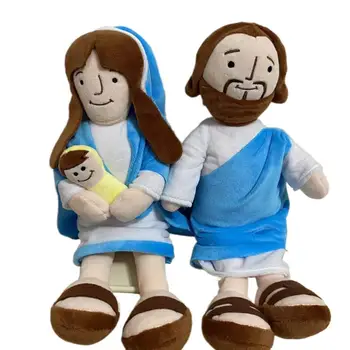 Papusa de plus Isus/Fecioara Maria Acțiune Figura Vii Expresia Feței Confortabil Soft-touch Pluș Jucarii si Cadouri Decor Cameră