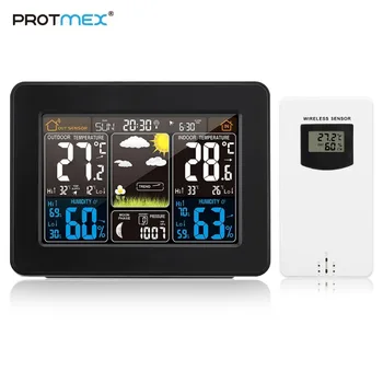 Protmex PT3365 Digital Culoare Vremea Stația de Alertă și de Temperatură/Umiditate/Barometru/Alarma/Luna Fază/Ceas