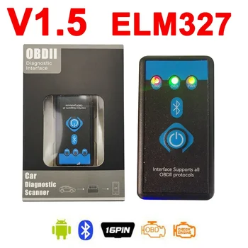 Super V1.5 Buton comutator ELM327 bluetooth Android OBD2 auto Cititor de cod de elm327 OBDII bluetooth elm327 auto scanner de coduri de eroare