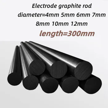 Lungime 300mm Înaltă puritate Tije din Grafit de Înaltă temperatură Conductoare de Electrozi de Grafit Diametrul Tijei=4-12mm