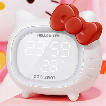 Originale Sanrio Difuzor Bluetooth Cu Alarmă Inteligent Hello Kitty Decorare Dormitor Copii Ceas Fata Led Lumina De Noapte Cu Livrare Rapida