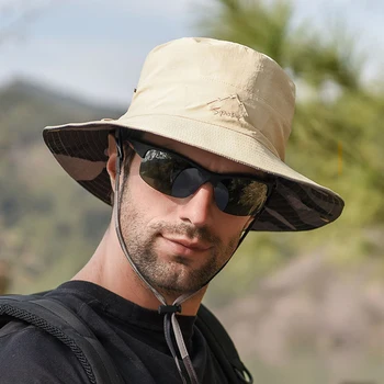 Față-Verso Disponibil în aer liber, Refuz de Soare Pălărie Pescar Pescuit de Vară Turism Bărbați Găleată Pălărie Respirabil Soare Capac de Protecție