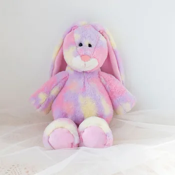 38 cm Multi-Culoare Iepure Animal de Pluș Jucării Pereche de Dormit Pentru Copil Fata de Copiii Tie-Dye Curcubeu Iepuras Jucărie de Pluș