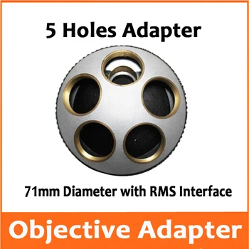 5 găuri Microscop Biologic obiectiv convertor Rotativ Ochelari-Lentile Obiectiv Adaptor 71mm Diametru RMS Interfață