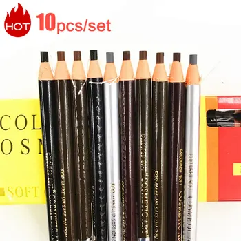10buc/set Disponibil Creion Sprancene produse Cosmetice pentru Machiaj Tentă Impermeabil Microblading Creion de Ochi Maro Fruntea Frumusețea Naturală Gratuit Nava