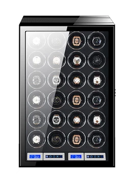 Bobinator automat Ceas de 24 de Slot de Lux din Lemn de Lux, Ceasuri Mecanice Cutie cu Amprente Deblocare Ecran Tactil LCD Idei de Cadouri
