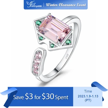 JewelryPalace New Sosire Geometrice 2.8 ct Roz Piatră prețioasă Argint 925 Reglabil Inel pentru Femeie Moda Bijuterii