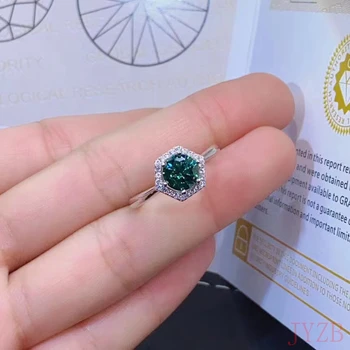 Noi 925 pentru femei inel de argint romantic floral turcoaz încrustat 1CT Mossan inel de logodna cu diamant de tip boutique de bijuterii