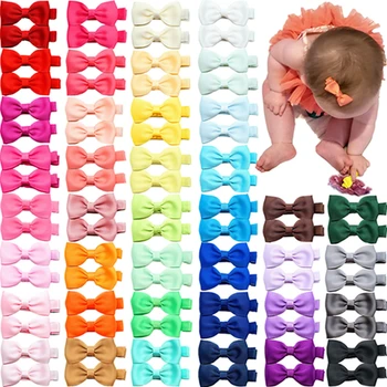 10buc/lot Solid de Culoare Panglică Grosgrain Bowknot Copii Agrafe de Par Handmade Arcuri Fete pentru Copii Agrafe Agrafe Foto Recuzită Cadouri