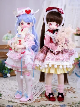 1/4 BJD Păpuși Anime Machiaj Drăguț Set Complet de Haine cu Pantofi Dinti 40CM 16 Inch BJD Doll Shop Uniformă de Vânzare Fete Cadou Jucărie