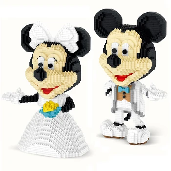 2021 Nou Disney Blocuri Figuri de Desene animate Micro Model Mickey Mouse Minnie Nunta Mini BRICOLAJ Caramida Jucarii Pentru Copii Cadouri