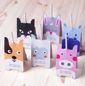 20buc/Set Drăguț de Animale lollipop loc etichete lollipop populare decorative mesaj de card de card de marcaj hârtie carduri de petrecere