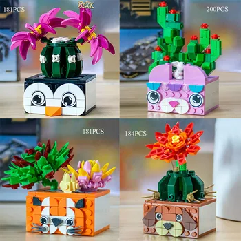 Blocuri de Flori Suculente Cactus Ghivece cu Plante de Simulare de Flori Desktop Acasă Buchet de Decorare DIY Jucărie pentru Copii Cadouri