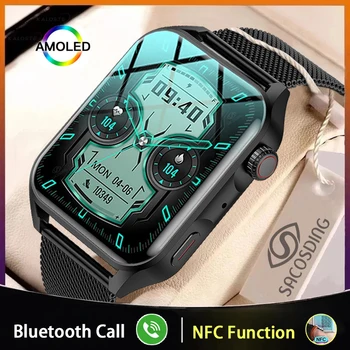 2022 NFC Smart Watch Bărbați AMOLED HD de Ecran Afișează Întotdeauna Timpul de apelare Bluetooth Smartwatch rezistent la apa Femei Pentru Android Apple