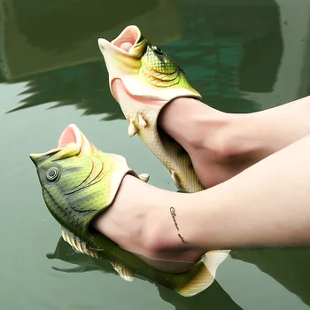 Design pește papuci pentru barbati vara interesant pantofi de plaja si baieti papuci unisex dimensiune mare 32-47 om catâri