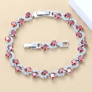 Accesorii de mireasa Nunta Bijuterii Granat Cu 925 Marca Reglabil pe Lungime-18+3 7 CM-Culoare Femei Brățară Brățară