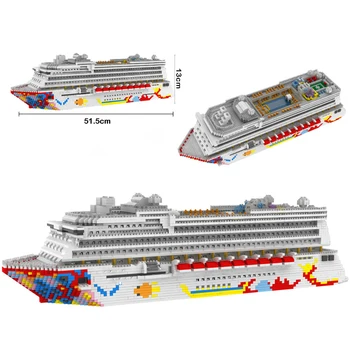 Blocurile 7800 Linie de Croazieră de Lux Nava Barcă Mare 3D Model 4950pcs DIY Mini Blocuri de Diamant Cărămizi de Jucărie pentru Copii fără Cutie