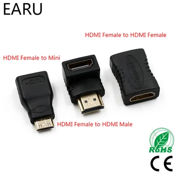 Conector HDMI de sex Masculin la Feminin Adaptor HDMI 4K Converter Extender de 90 de Grade Unghi Drept pentru 1080P HDTV PC-ul Mini HDMI Adaptor