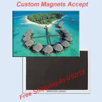 Dreptunghi Rigid Magneți ,Maldive Vedere Dreptunghi De Metal Magnet De Frigider 5536 Turism Suvenir