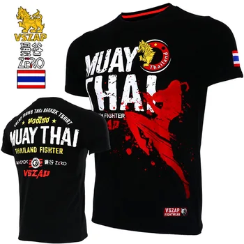 VSZAP Box MMA T Shirt Mare Salt Lovitură de Fitness, sală de Gimnastică Antrenament Muay Thai Luptă de Uzură Arte Martiale Jiu Jitsu, Kickboxing Rashguard
