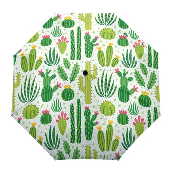 Cactus Lasă Ploi de Stele Pliabil Umbrela pentru Femei, Bărbați Opt Fire Umbrela Sunny Complet automată Umbrelă