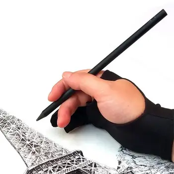 Două degete Artist Anti-touch Glove Pentru Desen pe Tabletă Mâna Stângă Mănușă Anti-Zero Pentru IPad cu Ecran de Bord Degetul Maneca