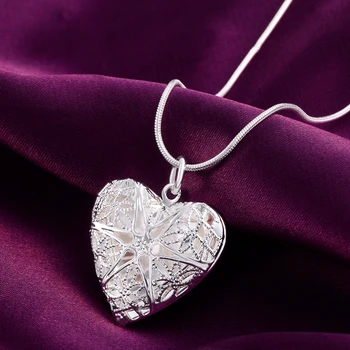 45-75cm 925 Sterling de Argint Colier Pentru Femei Model de rama foto inima Pandantiv cadou de Crăciun de înaltă calitate Bijuterii de nunta