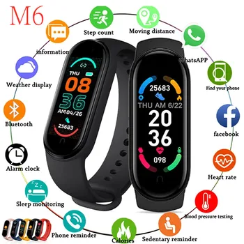 2021 M6 Inteligent Brățară Ceas Fitness Tracker Sport Smartband Monitor De Presiune Sanguina Bratara Barbati Femei Inteligente Mi Band 6
