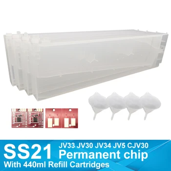 Transport gratuit SS21 Permanent chip cu 440ML Eco solvent de Cerneală Cartușe Pentru Mimaki JV33 JV30 JV34 JV5 CJV30 Printer