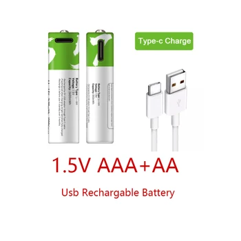 2020 NOU AA + AAA Baterii AA de 1,5 V 2600 mWh /1,5 V AAA 550mWh Usb baterie Reîncărcabilă Li-ion, Baterii Electrice de Jucarie Baterie + Cablu