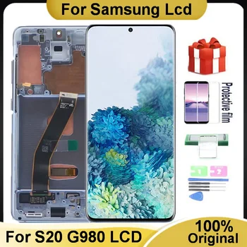 Original AMOLED LCD Pentru Samsung Galaxy S20 G980 G980F G980F/DS Display LCD Touch Screen, Digitizer Inlocuire cu Cadru de Reparare
